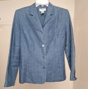 Style & Co Blue Blazer Lightweight Chambray